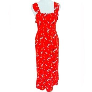 Maternity Floral Red Maxi Dress